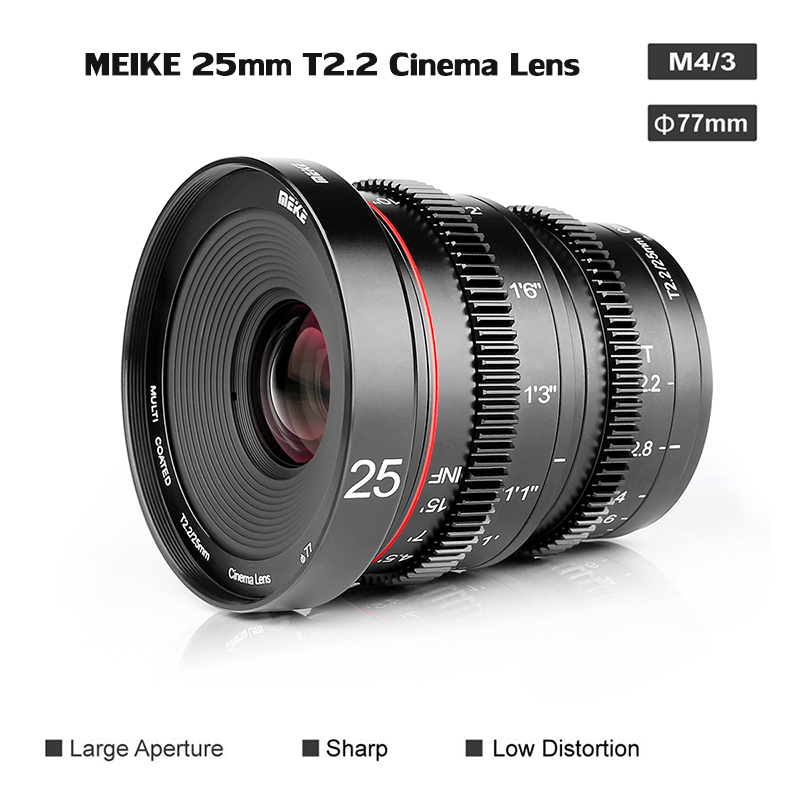 Meike MK 25mm T2.2 Manual Focus Cinema Lens for M4/3